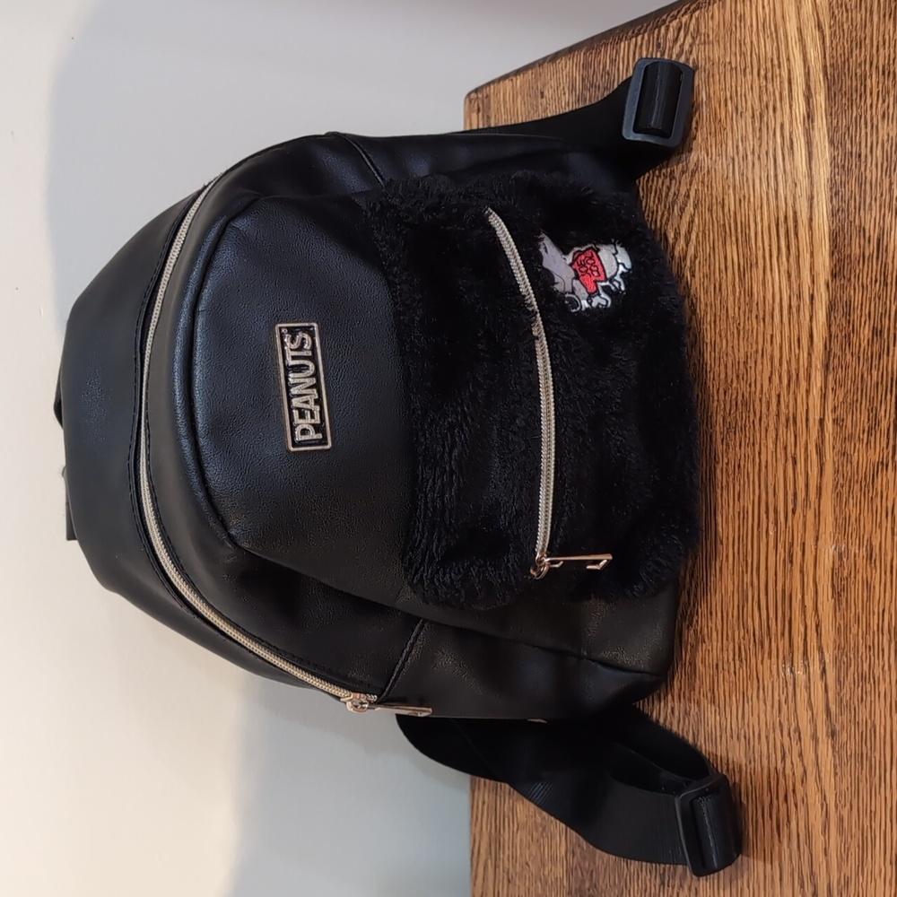 Peanuts Small Black Backpack for Women
